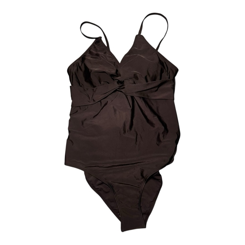 CUPSHE Black Plunge Twisted One Piece Swimsuit L NWT
